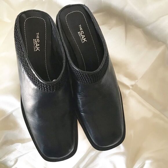 The Sak Elliot Lucca Black Leather Loafer Mule 7M - Picture 1 of 11